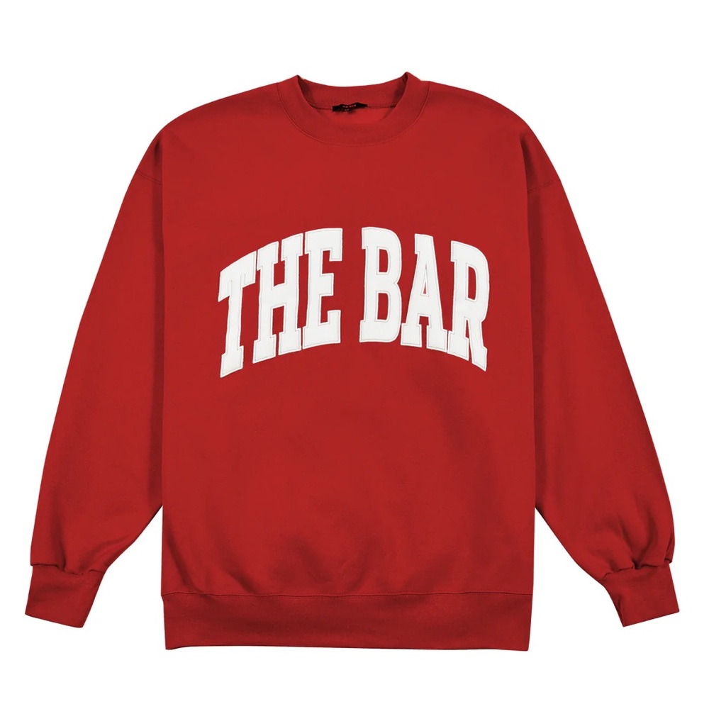 The Bar Varsity Sweatshirt Ruby NWT
